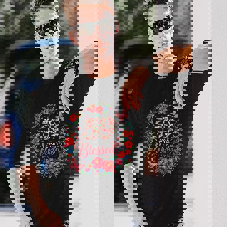 59歳 祝福 59歳 フローラル 59歳の誕生日プレゼント 長袖Tシャツ 彼への贈り物