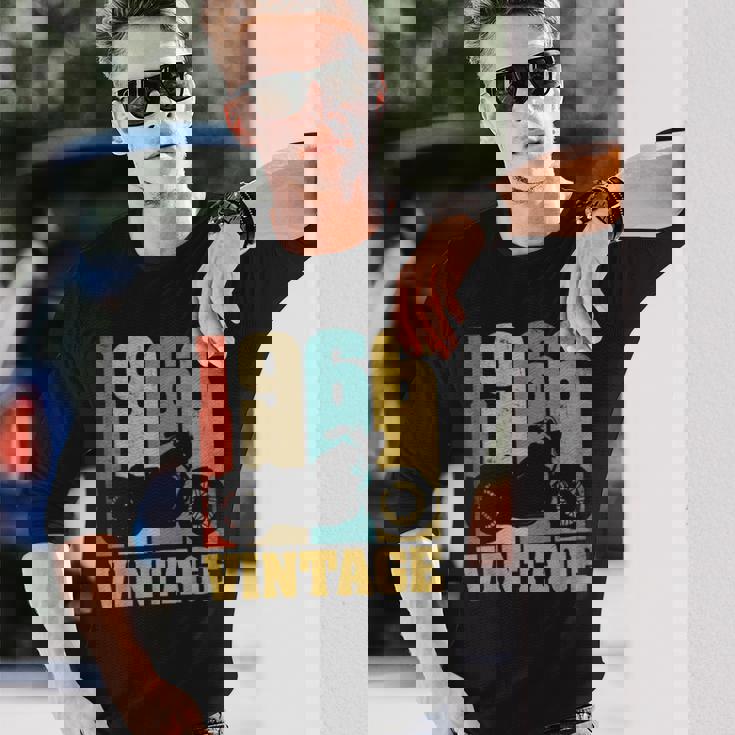 60 歳の誕生日バイカーギフトtシャツ-ヴィンテージ1966バイク 長袖Tシャツ 彼への贈り物