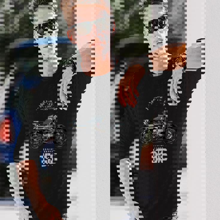 70 歳の誕生日男性オートバイ バイクに乗る人 1956 長袖Tシャツ 彼への贈り物