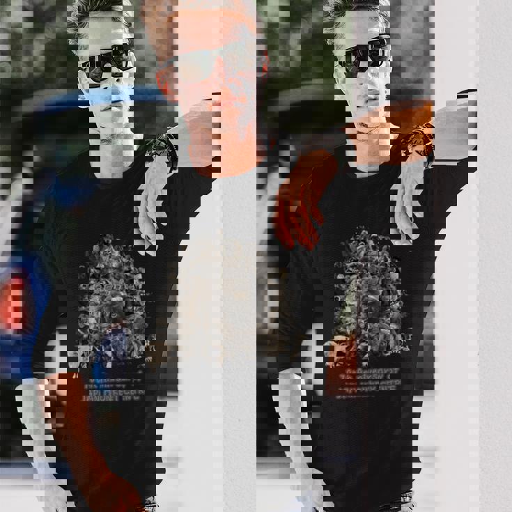 70周年だよ！70頭集合セピア 長袖tシャツ 長袖Tシャツ 彼への贈り物