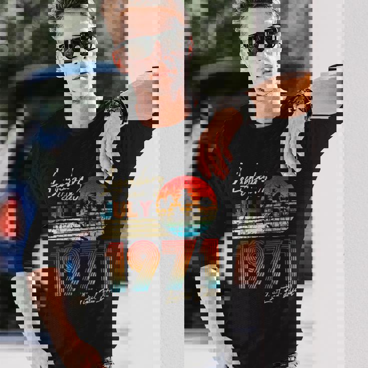 7月誕生日ギフト50年ヴィンテージ1971年生まれ。 長袖Tシャツ 彼への贈り物