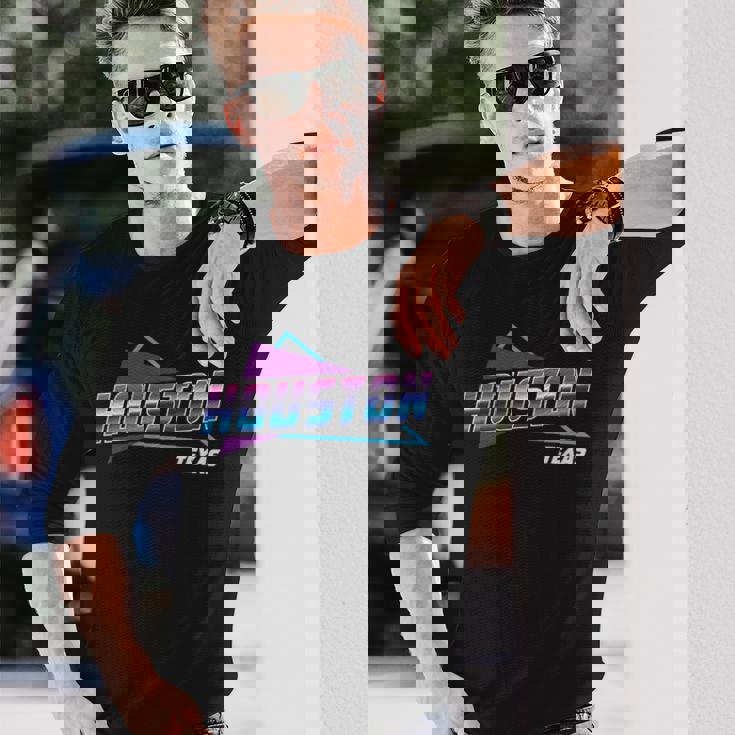 80S Houston 80年代ヒューストン 長袖tシャツ 長袖Tシャツ 彼への贈り物