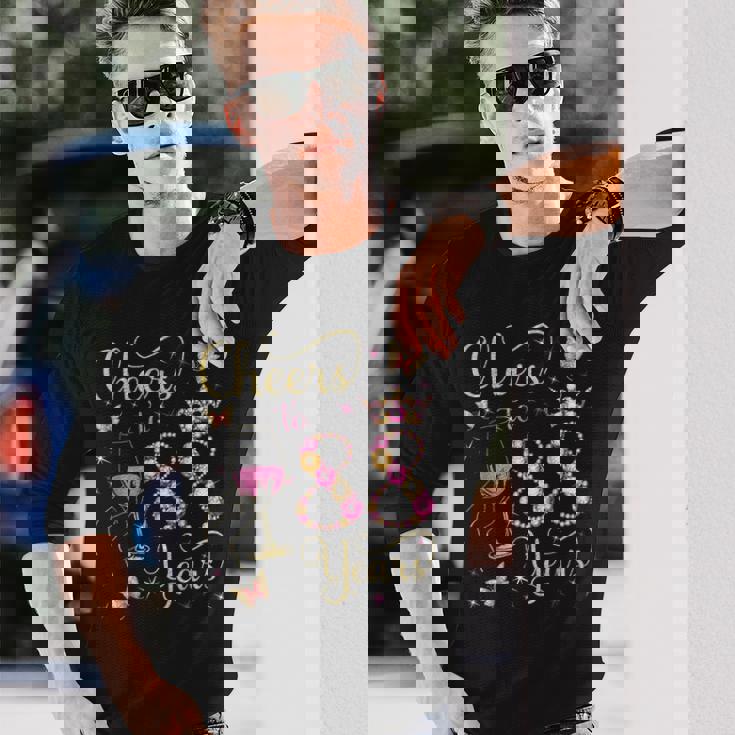 88歳、88歳の女王の誕生日、88歳の誕生日に乾杯。 長袖Tシャツ 彼への贈り物