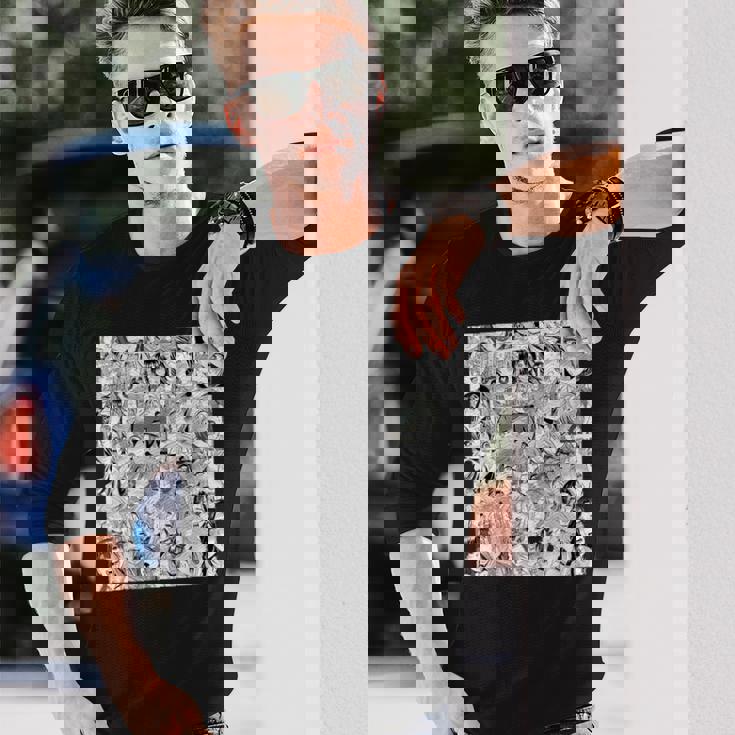 Ahegao オタクアニメ 垂れ下がるよだれアニメ Weeb Love 長袖Tシャツ 彼への贈り物