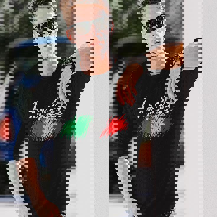 Aprilia イタリア 国旗 イタリア お土産 贈り物 お揃い イタリアン 長袖Tシャツ 彼への贈り物