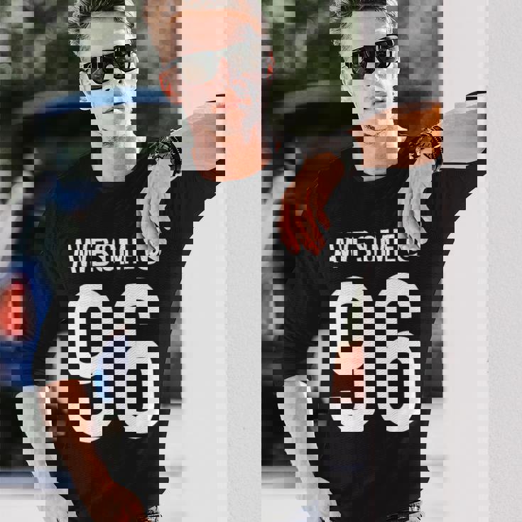 Awesome At 96 面白い96歳の誕生日のお祝いに 長袖tシャツ 長袖Tシャツ 彼への贈り物