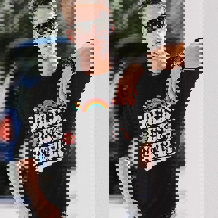 Words Best Father Pink Father’S Day 長袖Tシャツ 彼への贈り物