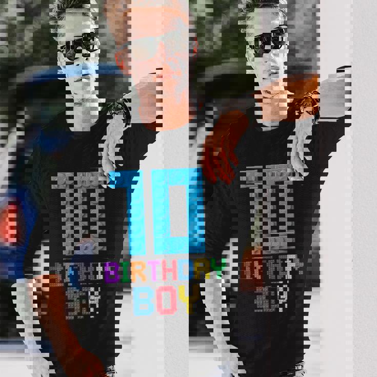 Building Bricks 10歳の誕生日 男の子 10年 マスタービルダー 長袖Tシャツ 彼への贈り物