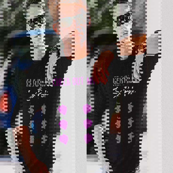 Check Out My 6パック ブドウ柄 長袖Tシャツ 彼への贈り物