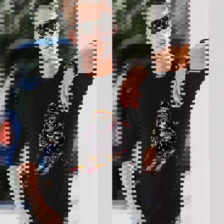 Comic Gorilla スキーヤー スキー 長袖Tシャツ 彼への贈り物