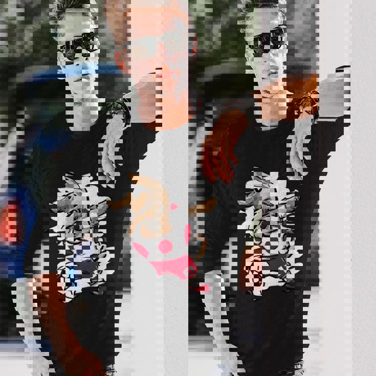 Dabbing Dog Japan サッカーファン ジャージ 日本国旗 フットボール 長袖Tシャツ 彼への贈り物