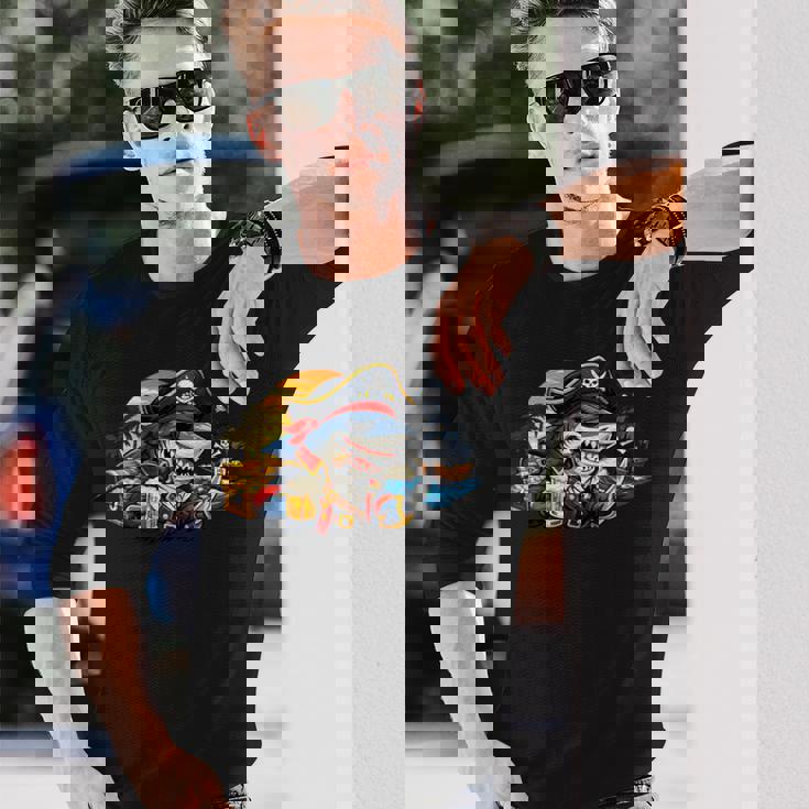 Dads Piratehark グラフィック 漫画 海 アドベンチャーシャツ 長袖Tシャツ 彼への贈り物