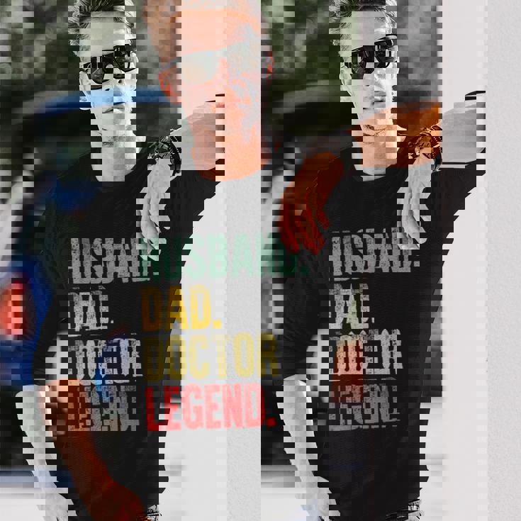 Divertente Camiciaintage Marito Papà Medico Leggenda Retrò Maglietta a maniche lunghe Regalos para él