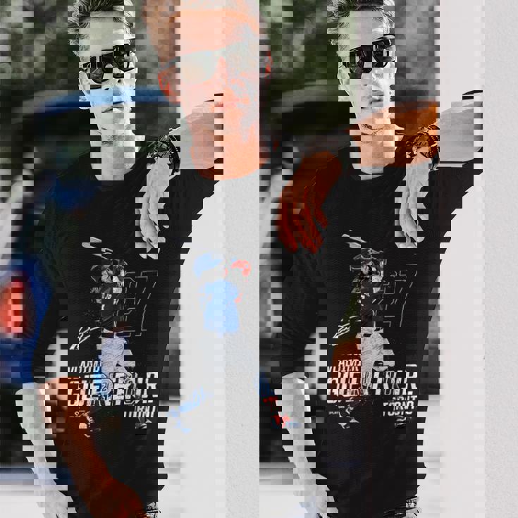 Dynamic Poseladimir Guerrero Jr Toronto Baseball Mlbpa 長袖Tシャツ 彼への贈り物