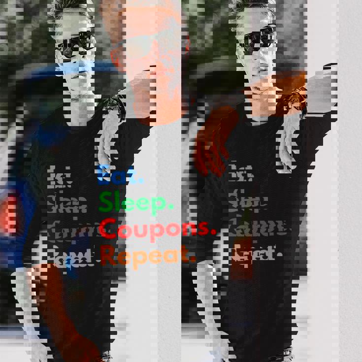Eatleep クーポンリピート クーポンコレクター&クーポン愛好家 長袖tシャツ 長袖Tシャツ 彼への贈り物