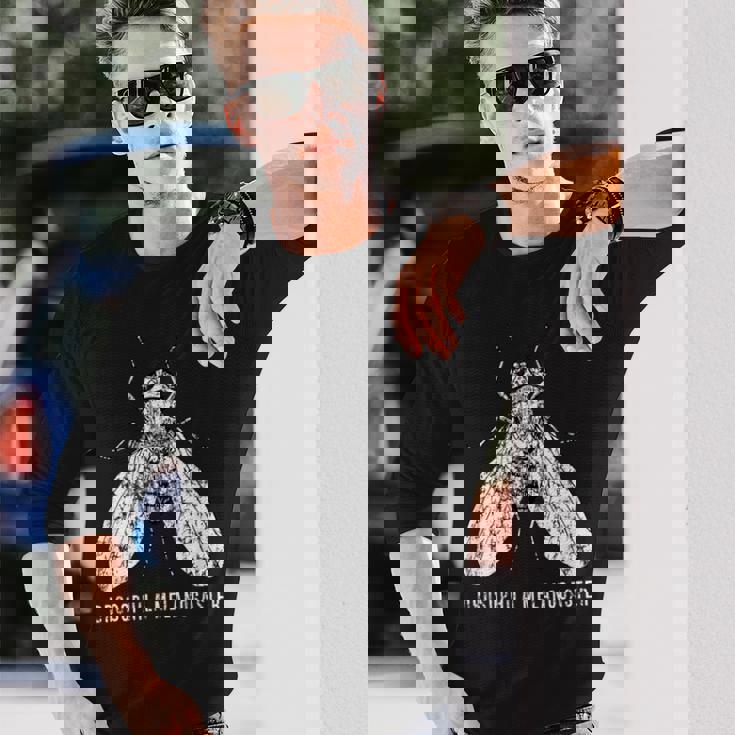 Fruit Fly Drosophila Melanogaster Forcientists 長袖Tシャツ 彼への贈り物