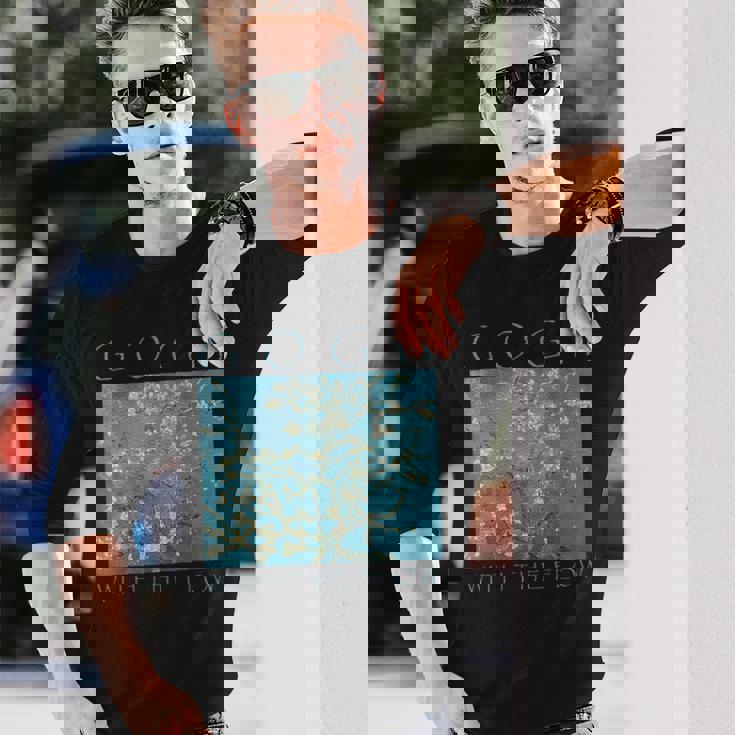 Gogh With The Flow アーモンドブロッサム ヴァン・ゴッホの絵画 長袖Tシャツ 彼への贈り物