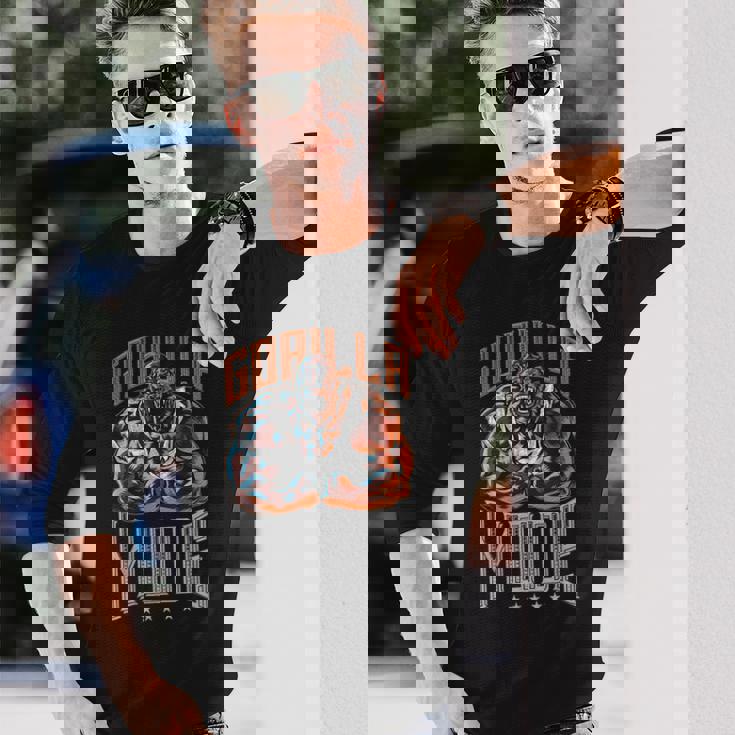 Gorilla ファッションワークアウト ビースト ジム トレーニング フィットネス 筋肉 長袖Tシャツ 彼への贈り物