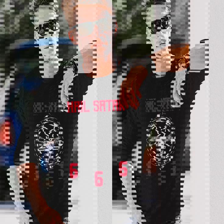 Hailatan 666 バフォメット ペンタグラム ルシファー オカルトサタニック 長袖Tシャツ 彼への贈り物