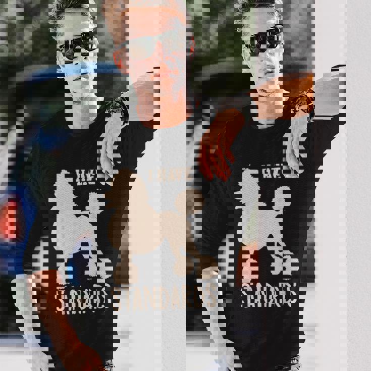 I Havetandards プードル キュート スタンダード プードル 長袖Tシャツ 彼への贈り物