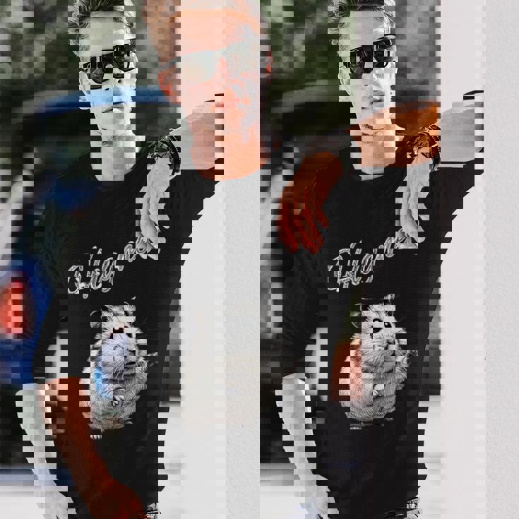 Hug Me ジャンガリアンハムスター アートデザイン 可愛い おしゃれ 動物 齧歯類 長袖Tシャツ 彼への贈り物