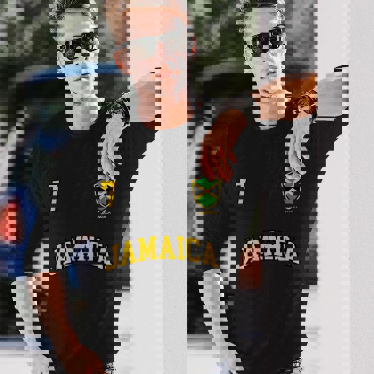 Jamaica チームサッカー ジャマイカ Number 7Occer 長袖Tシャツ 彼への贈り物