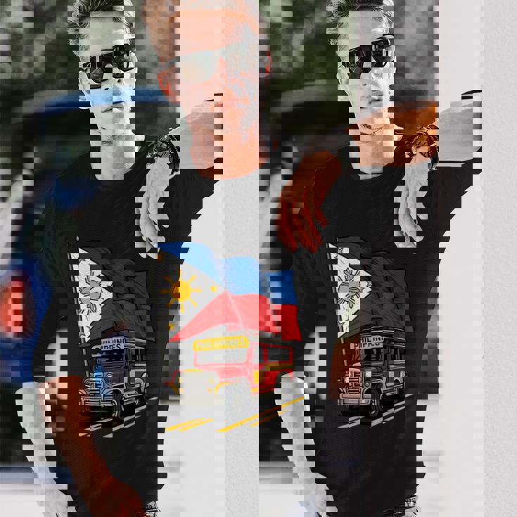 Jeepney フィリピン国旗 誇り高きフィリピンのお土産 長袖Tシャツ 彼への贈り物