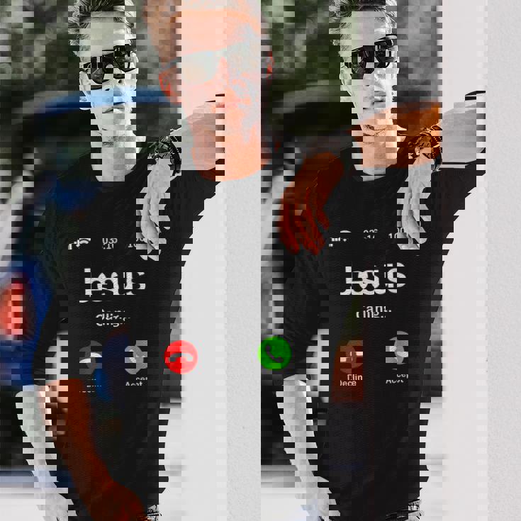 Jesus Is Calling 面白いイエスキリストギフト 長袖Tシャツ 彼への贈り物