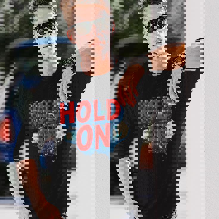 Keep Calm And Hold On コスチューム 長袖Tシャツ 彼への贈り物