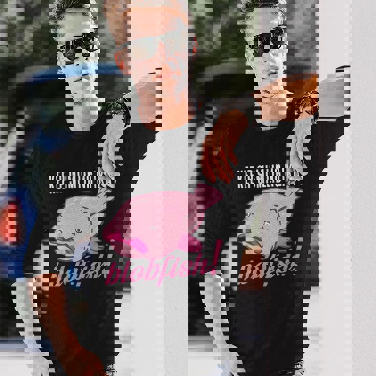 Keepmiling Like A Blobfish デザイン ブログフィッシュファン向け 長袖Tシャツ 彼への贈り物