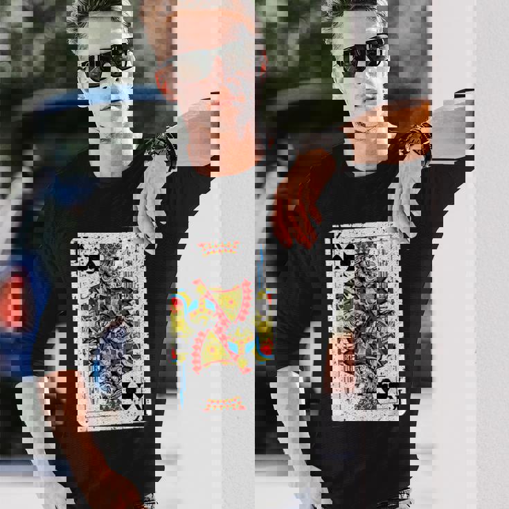 King Ofpades トランプデッキ ヴィンテージレトロスタイル 長袖Tシャツ 彼への贈り物