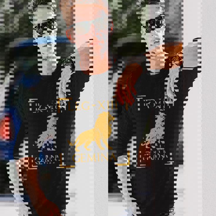 Legio Xiii 双子座ライオンエンブレム ローマ軍 長袖Tシャツ 彼への贈り物