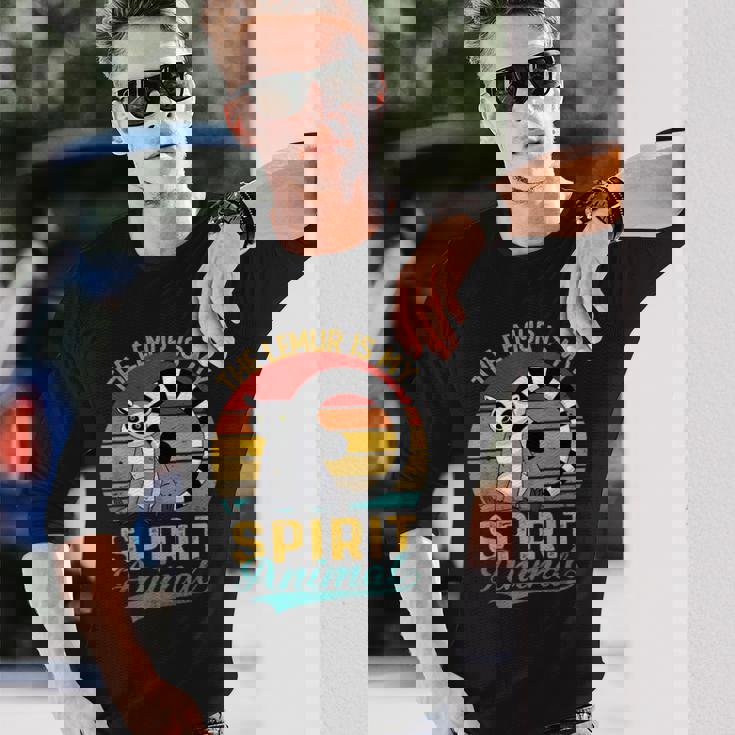 The Lemur Is Mypirit アニマルシャツ ファニーベンテージ キツネザル 長袖Tシャツ 彼への贈り物