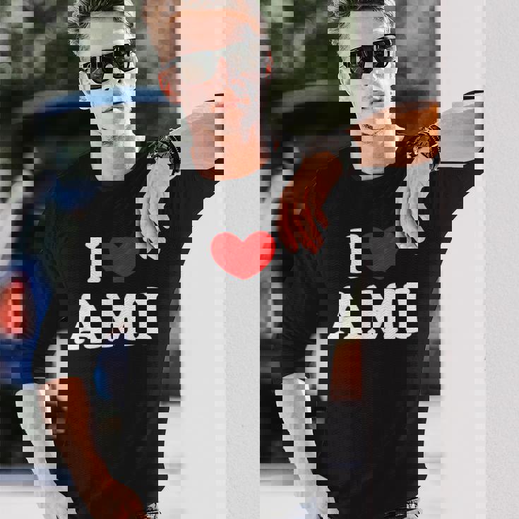 I Love Ami 私は愛する Ami 長袖Tシャツ 彼への贈り物