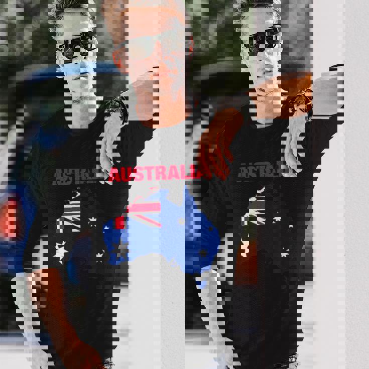 I Love Australia Enjoy Wear Australia Flag Graphic Cool 長袖Tシャツ 彼への贈り物