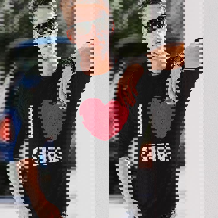 I Love China I Love China デザイン 長袖Tシャツ 彼への贈り物