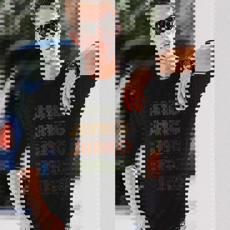 Love Heart Junko グランジビンテージスタイル ブラック ジュンコ 長袖Tシャツ 彼への贈り物