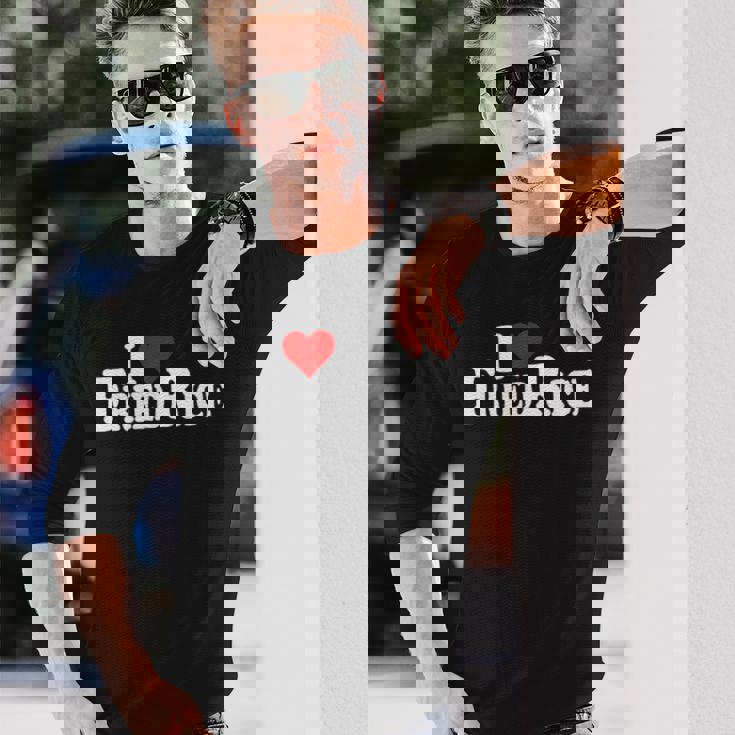 I Love Heart チャーハン 長袖Tシャツ 彼への贈り物