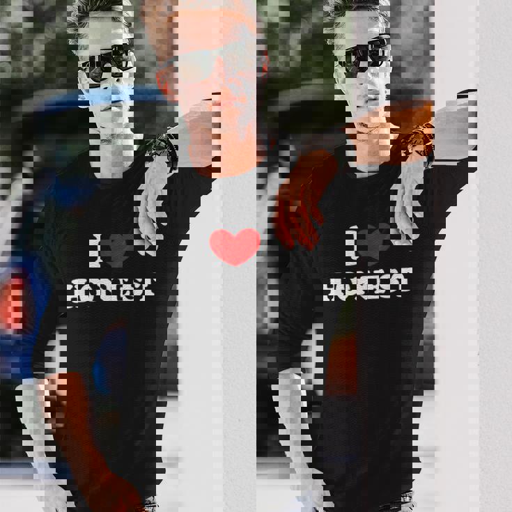 I Love Honest 私は愛する Honest 長袖Tシャツ 彼への贈り物