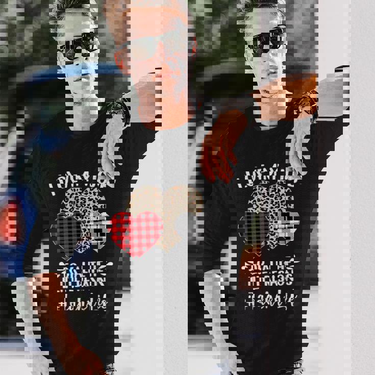 I Love My Job For All The Little Reasons バレンタインハート 長袖Tシャツ 彼への贈り物