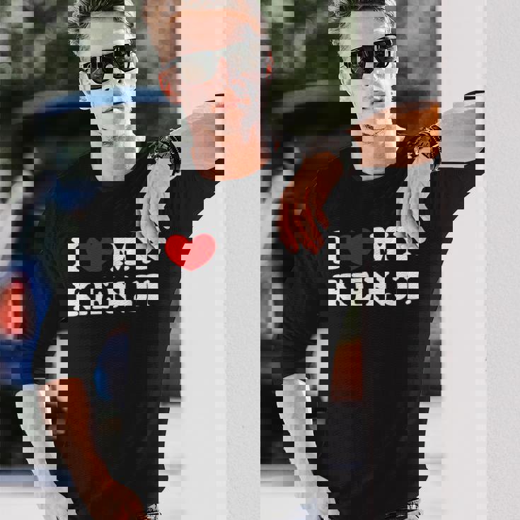 I Love My Kenji アイ・ラブ・マイ・マイ・ケンジ、アイ・ハート・マイ・ケンジ 長袖Tシャツ 彼への贈り物