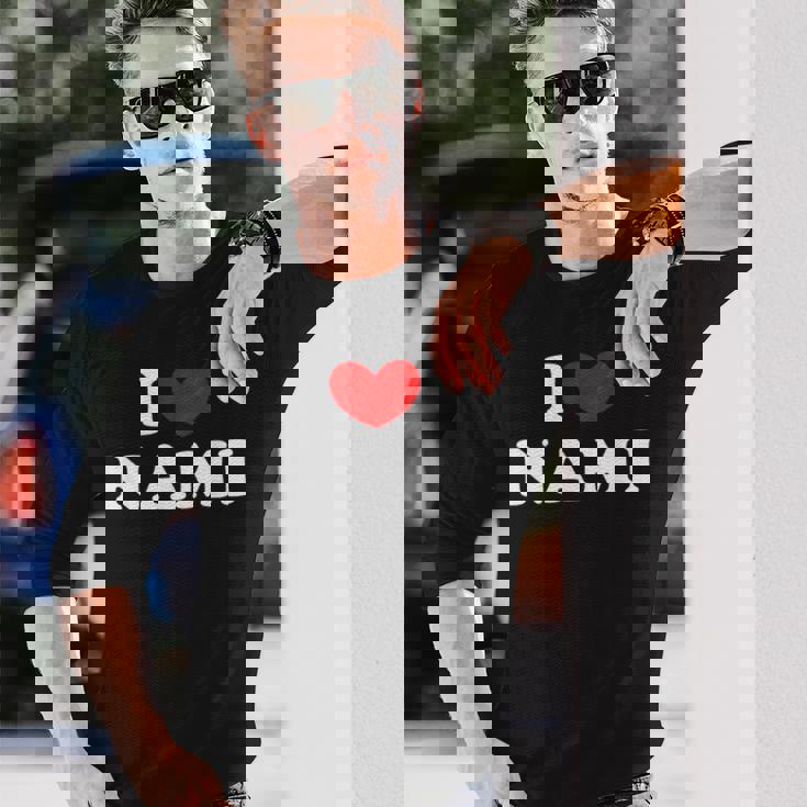 I Love Nami 私は愛する Nami 長袖Tシャツ 彼への贈り物