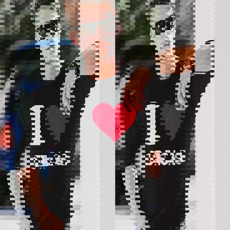 I Love Orcas 長袖Tシャツ 彼への贈り物