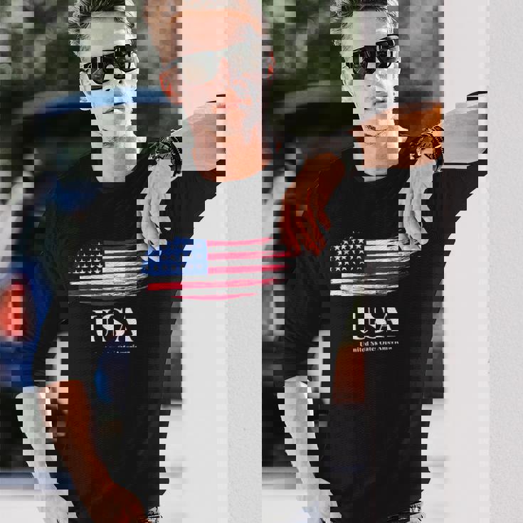 I Love Usa Cool Unitedtates Of America FlagUsa 長袖Tシャツ 彼への贈り物