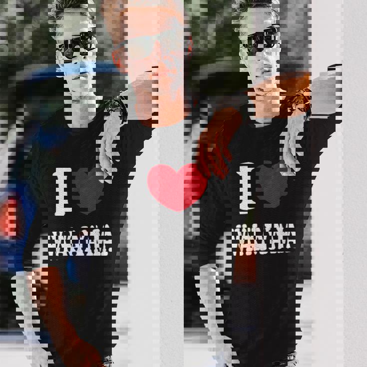 I Love Wakayama 和歌山が大好きです 長袖Tシャツ 彼への贈り物