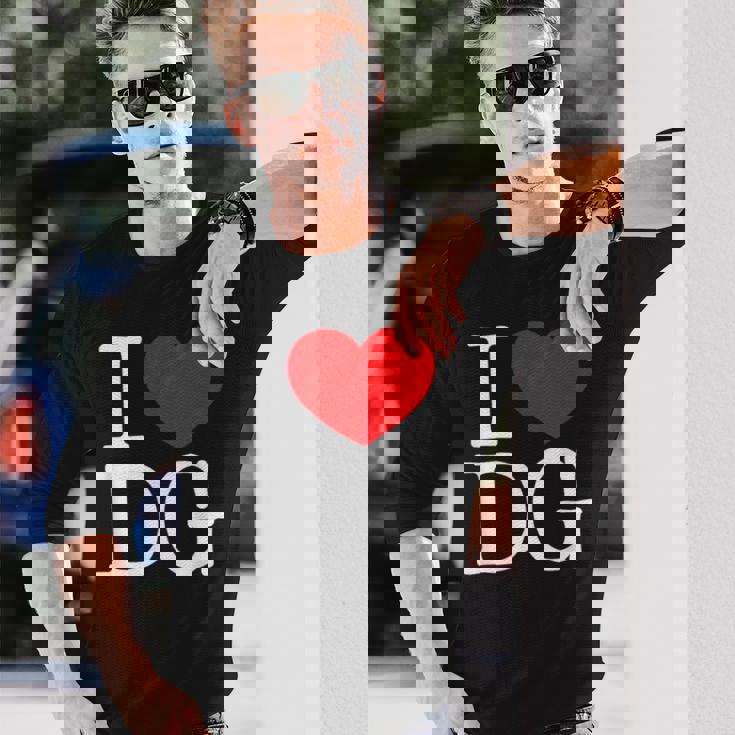 I Love ハート Dg 長袖Tシャツ 彼への贈り物