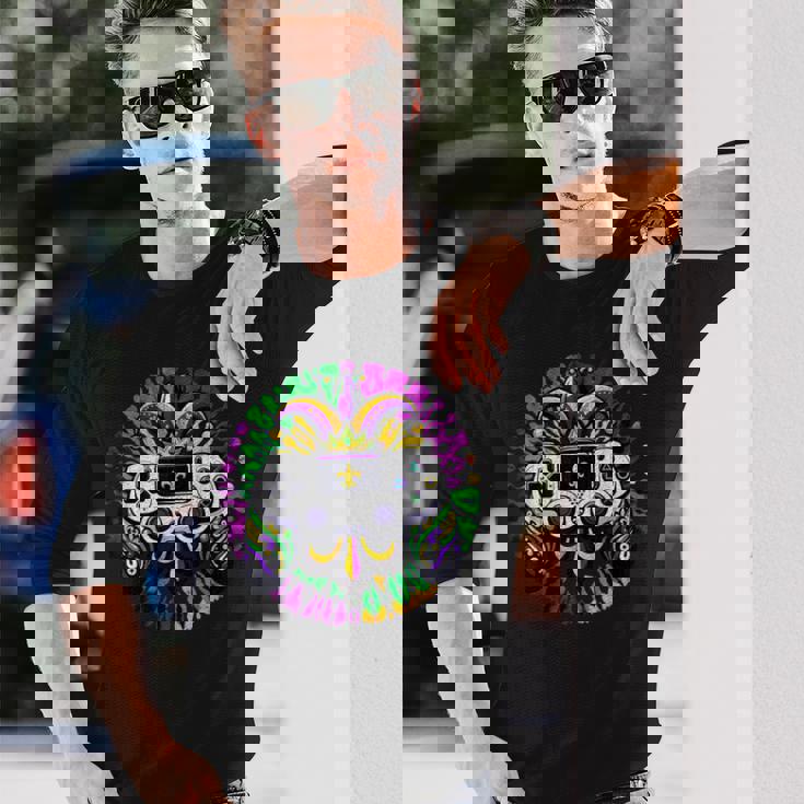 Mardi Gras おもしろ絞り染め ゲーマー 男の子服 メンズゲーム 長袖Tシャツ 彼への贈り物