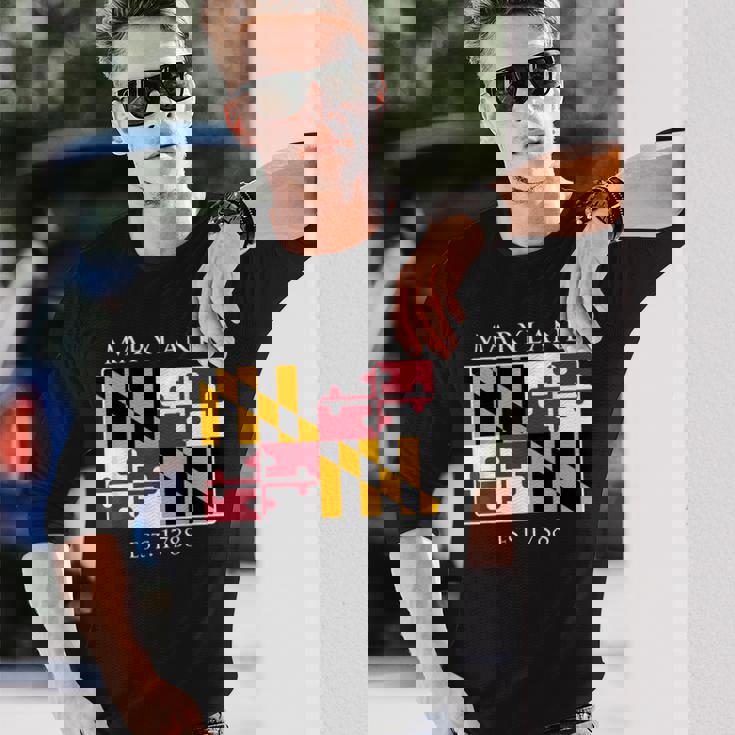 Maryland Flag 7Th Ustate 1788 Maryland Native 長袖Tシャツ 彼への贈り物