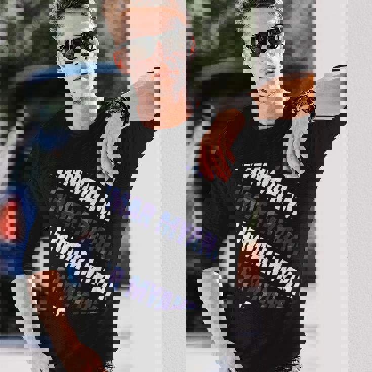 Myanmarカモ柄パープルカモフラージュ 長袖Tシャツ 彼への贈り物