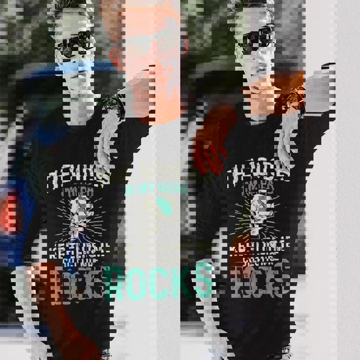 Theoices In My Head ロックコレクター ジオードハンター 地質学 長袖Tシャツ 彼への贈り物